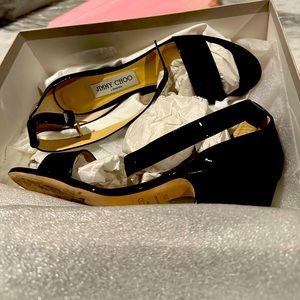 Jimmy Choo designer sandals- patent leather . Size 38.5 (size 8).